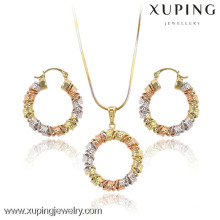 63588 Hecho en China Venta al por mayor Multicolor Gold Filled Simple CircleJewelry Set